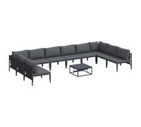 vidaXL Ensemble de canapés de jardin 11 pcs Anthracite Acier