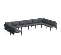 vidaXL Ensemble de canapé de Jardin Anthracite Acier, Ensemble de Jardin détente, mobilier extérieur, chaises Confortables pour se Relaxer sur la véranda