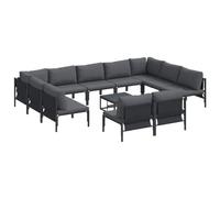 vidaXL Ensemble de canapé de Jardin Anthracite Acier, Ensemble de Jardin stylé, canapé modulable, Chaise Ergonomique, transat Confortable, Salle à Manger Pratique, résistant aux intemp
