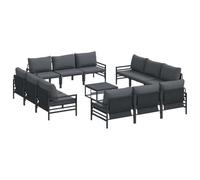 vidaXL Ensemble de canapé de Jardin Anthracite Acier, Ensemble de Salle à Manger extérieur, chaises Modernes, Salon de Jardin, Confort Ergonomique, Coin Patio