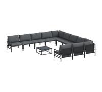 Vidaxl Ensemble De Canapé De Jardin 12 Pcs Anthracite Acier