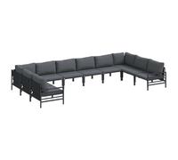 vidaXL Ensemble de canapé de Jardin Anthracite Acier, Mobilier de Jardin, canapés d'extérieur, Ensemble terrasse, Coin détente près de la Piscine
