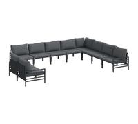 vidaXL Ensemble de canapé de Jardin Anthracite Acier, Mobilier de Jardin, Ensemble Salon extérieur, Coin détente, Terrace, véranda, Coussins Confortables