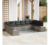 vidaXL Ensemble de canapé de jardin avec coussin 10 pcs Gris polyrotin 3347239