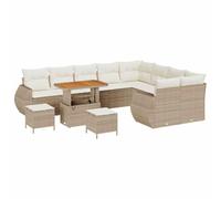 vidaXL Ensemble de canapé de Jardin avec Coussin 12 pcs Beige et crème, Canapé d’extérieur Moderne, pour Jardin et terrasse, résistant UV, Coussins Amovibles, Ensemble de Salon