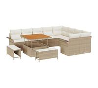 vidaXL Ensemble de canapés de jardin 12 pcs Beige, Crème 100 x 100 x 71 cm