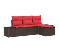 vidaXL Ensemble de canapé de Jardin avec Coussin 4 pcs polyrotin, Ensemble mobilier Jardin et terrasse, canapé Moderne, léger, résistant aux UV, Confort pour extérieur