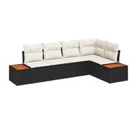 vidaXL Ensemble de canapés de jardin 5 pcs noir et crème 264 x 154 x 85 cm