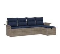vidaXL Ensemble de canapé de Jardin avec Coussin 5 pcs Poly rotin, Canapé de Jardin et terrasse, Moderne, léger, résistant aux UV, avec rangements pour l'extérieur