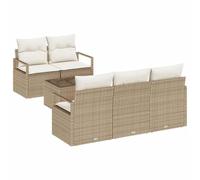 vidaXL Ensemble de canapé de Jardin avec Coussin 6 pcs Beige et crème, Ensemble de Salon de Jardin et terrasse, mobilier extérieur Moderne, canapé pour se Relaxer, assises Flexibles
