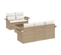 vidaXL Ensemble de canapé de Jardin avec Coussin 6 pcs Beige et crème, Ensemble de Salon de Jardin, mobilier modulaire Super, canapé terrasse Moderne, sièges contemporains pour patios