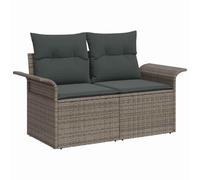 vidaXL Ensemble de canapé de Jardin avec Coussin 6 pcs Gris Poly rotin, Salon de Jardin Moderne, mobilier résistant aux intempéries, modulable, fauteuils Confortables, Pieds Ajustables.
