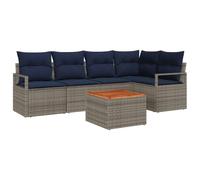 vidaXL Ensemble de canapé de Jardin avec Coussin 6 pcs Gris polyrotin, Canapé d'extérieur modulable et Durable, Ensemble de Meubles légers, en Osier résistant pour Profiter du Jardin