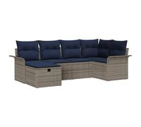 vidaXL Ensemble de canapé de Jardin avec Coussin 6 pcs Poly rotin, Canapé de Jardin, Design modulaire, léger et résistant au Soleil, Coin détente avec Rangement