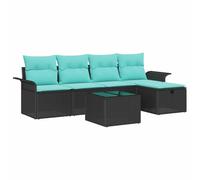 vidaXL Ensemble de canapé de Jardin avec Coussin 6 pcs Poly rotin, Canapé de Jardin et terrasse, Moderne, léger, résistant aux UV, avec rangements pour l'extérieur