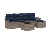 vidaXL Ensemble de canapé de Jardin avec Coussin 6 pcs Poly rotin, Canapé de Jardin et terrasse, Moderne, léger, résistant aux UV, avec rangements pour l'extérieur