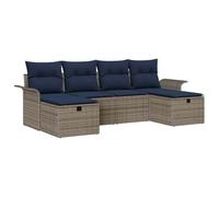 vidaXL Ensemble de canapé de Jardin avec Coussin 6 pcs Poly rotin, Canapé de Jardin et terrasse, Set modulaire extérieur avec matériaux résistants aux intempéries, rangements Pratiques