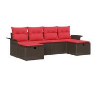 vidaXL Ensemble de canapé de Jardin avec Coussin 6 pcs Poly rotin, Canapé modulable pour Le Jardin et la terrasse, léger, Durable, résistant aux UV, idéal pour l'extérieur