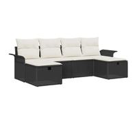 vidaXL Ensemble de canapé de Jardin avec Coussin 6 pcs Poly rotin, Canapé modulable pour Le Jardin et la terrasse, léger, Durable, résistant aux UV, idéal pour l'extérieur