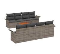 vidaXL Ensemble de canapé de jardin avec coussins Manuellement 7 pcs Gris 55 x 55 x 37 cm