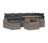 vidaXL Ensemble de canapé de Jardin avec Coussin 7 pcs Gris, Jardin et terrasse, Moderne, léger, résistant aux UV, Ensemble de Salon en rotin pour se Relaxer