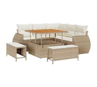vidaXL Ensemble de canapé de Jardin avec Coussin 8 pcs Beige et crème, Canapé Moderne pour Jardin et terrasse, matériaux Anti-UV, Coussins Amovibles, Parfait pour Votre Patio