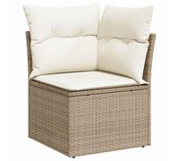 vidaXL Ensemble de canapé de Jardin avec Coussin 8 pcs Beige et crème, Canapé modulable en rotin, résistant aux intempéries, idéal pour se détendre en extérieur