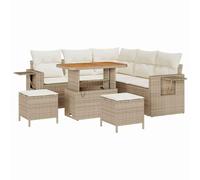vidaXL Ensemble de canapé de Jardin avec Coussin 8 pcs Beige polyrotin, Canapés modulaires Modernes pour Jardin et terrasse, légers, résistant aux UV, Parfaits pour Votre Patio