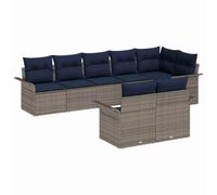 vidaXL Ensemble de canapé de Jardin avec Coussin 8 pcs Gris polyrotin, Canapé de Jardin, Mobilier Modulaire et Moderne, Léger et Résistant aux UV avec Rangement, Parfait pour Détente