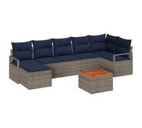 vidaXL Ensemble de canapé de Jardin avec Coussin 8 pcs Gris polyrotin, Canapé de Jardin Moderne, mobilier léger pour extérieur, Assise résistante aux UV pour Un Patio Comfy