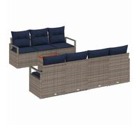 vidaXL Ensemble de canapé de Jardin avec Coussin 8 pcs Gris polyrotin, Canapé d'extérieur Moderne, résistant, Parfait pour Le Jardin, Salon en rotin, Design Chic pour se détendre