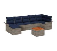 vidaXL Ensemble de canapé de Jardin avec Coussin 8 pcs Gris polyrotin, Sofa de Jardin Moderne, léger, résistant aux UV, Meubles d'extérieur, assises modulables pour Patio et terrasse
