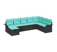 vidaXL Ensemble de canapé de Jardin avec Coussin 8 pcs Noir Poly rotin, Canapé modulable pour Jardin et terrasse, Salon de Plein air, résistant aux intempéries, Design Durable
