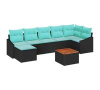 vidaXL Ensemble de canapé de Jardin avec Coussin 8 pcs Noir polyrotin, Canapé de Jardin Tendance, Moderne et Durable, léger, résistant aux UV, Parfait pour se détendre Dehors