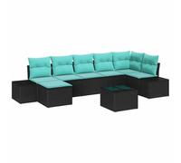 vidaXL Ensemble de canapé de Jardin avec Coussin 8 pcs Noir polyrotin, Set de Salon modulaire pour Jardin, mobilier extérieur, canapé détente, Espace Patio Moderne