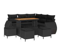 vidaXL Ensemble de canapé de Jardin avec Coussin 9 pcs Noir, Canapé Moderne pour Jardin et terrasse, matériaux Anti-UV, Coussins Amovibles, Parfait pour Votre Patio