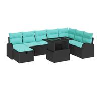 vidaXL Ensemble de canapé de Jardin avec Coussin 9 pcs Noir Poly rotin, Jardin et Terrasse, Mobilier Extérieur Moderne, Canapé Modulable Léger, Résistant aux UV, Options de Sièges Flexibles