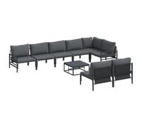 vidaXL Ensemble de canapé de Jardin avec Coussin Anthracite Acier, Ensemble Jardin et Terrasse, Mobilier de Patio Moderne, Tissu Respirant, Housses Amovibles, Canapé d'extérieur