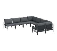 vidaXL Ensemble de canapé de Jardin avec Coussin Anthracite Acier, Jardin et terrasse, rectangulaire, Style Contemporain, matériau Respirant, Housses Amovibles, Durable, Usage extérieur