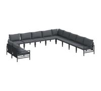 vidaXL Ensemble de canapé de Jardin avec Coussin Anthracite Acier, Salon de Jardin Moderne, mobilier Ergonomique Tout Temps, détente et soirées conviviales