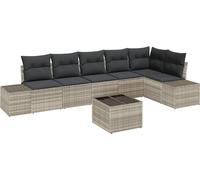 vidaXL Ensemble de canapé de jardin avec coussin avec mémoire 7 pcs gris clair