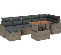 vidaXL Ensemble de canapé de jardin avec coussin avec mémoire 8 pcs Gris