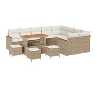 vidaXL Ensemble de canapé de Jardin avec Coussin Beige Poly rotin, Jardin et terrasse, agencement modulable, matériaux résistants aux UV, canapé Confortable, Suite Moderne pour extérieur