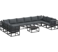 Vidaxl Ensemble De Canapé De Jardin 11 Pcs Noir 70 X 70 X 32 Cm