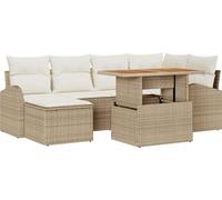 vidaXL Ensemble de canapé de jardin avec coussins 7 pcs Beige et Crème
