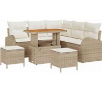 vidaXL Ensemble de canapé de jardin avec coussins 8 pcs Beige Poly Rattan