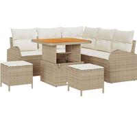 vidaXL Ensemble de canapé de jardin avec coussins 8 pcs Beige Poly Rattan