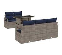 vidaXL Ensemble de canapé de Jardin avec Stockage 6 pcs Gris polyrotin, Meubles Rectangulaires Modernes pour Le Jardin et la Terrasse, Canapés Extérieurs Résistants aux UV