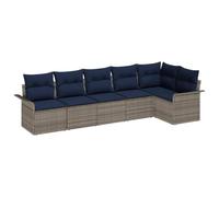 vidaXL Ensemble de canapé de Jardin avec Stockage 6 pcs Gris polyrotin, Mobilier de Jardin et terrasse, canapé résistant aux UV, Salon extérieur, idéal pour patios et espaces Lounge