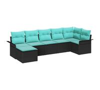 vidaXL Ensemble de canapé de Jardin avec Stockage 7 pcs Noir polyrotin, Canapé modulaire pour Jardin et terrasse, Meuble résistant aux UV, Un Coin détente stylé pour l'extérieur